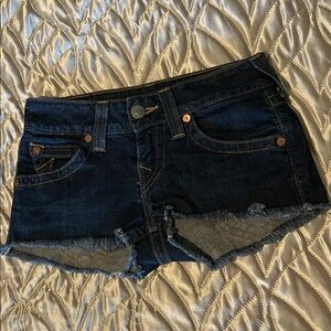 True Religion Dark Blue Jean Shorts